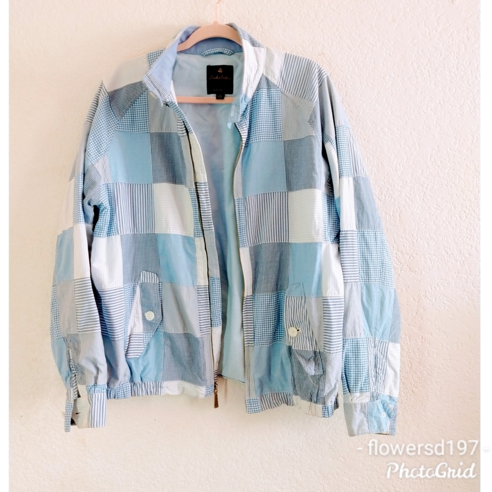 Brooks Brothers Patchwork Bomber Jacket Size Large - image 1